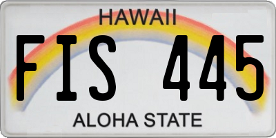 HI license plate FIS445