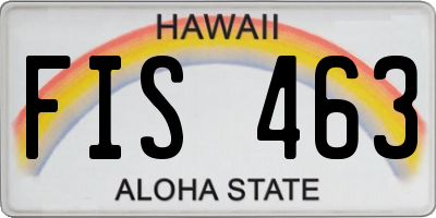 HI license plate FIS463