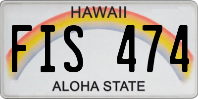 HI license plate FIS474
