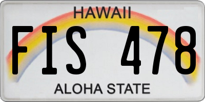 HI license plate FIS478