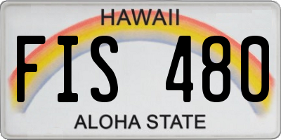 HI license plate FIS480