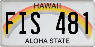 HI license plate FIS481