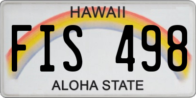 HI license plate FIS498