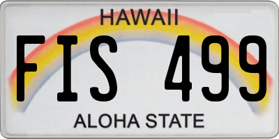 HI license plate FIS499