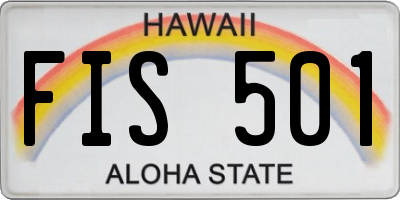 HI license plate FIS501