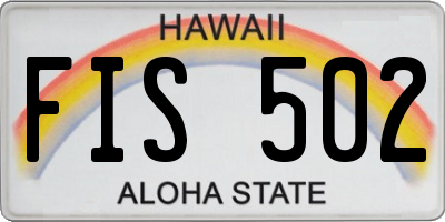 HI license plate FIS502