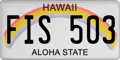 HI license plate FIS503