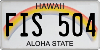HI license plate FIS504