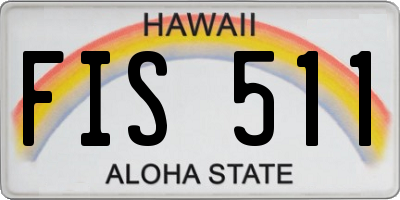 HI license plate FIS511