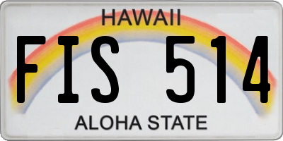 HI license plate FIS514