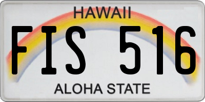 HI license plate FIS516