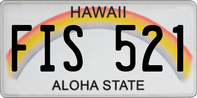 HI license plate FIS521