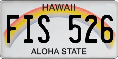 HI license plate FIS526