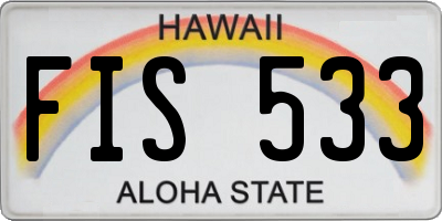 HI license plate FIS533