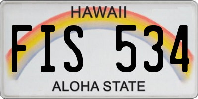 HI license plate FIS534