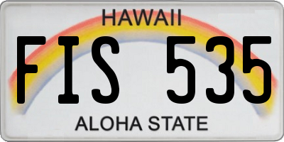 HI license plate FIS535