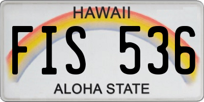 HI license plate FIS536
