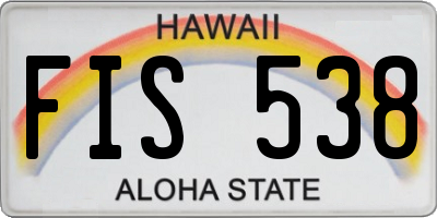 HI license plate FIS538