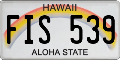 HI license plate FIS539