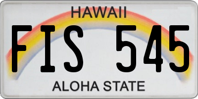 HI license plate FIS545