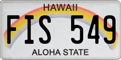 HI license plate FIS549