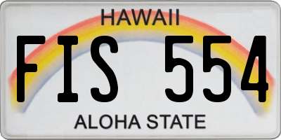 HI license plate FIS554
