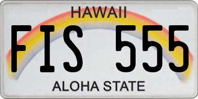 HI license plate FIS555