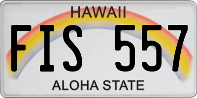 HI license plate FIS557