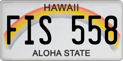 HI license plate FIS558
