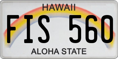 HI license plate FIS560