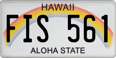 HI license plate FIS561