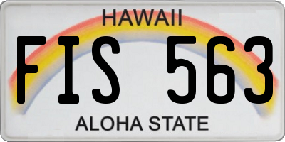 HI license plate FIS563