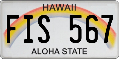 HI license plate FIS567