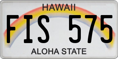 HI license plate FIS575
