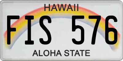 HI license plate FIS576