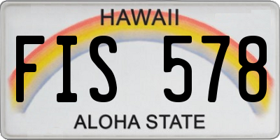 HI license plate FIS578