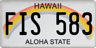 HI license plate FIS583