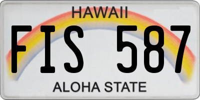 HI license plate FIS587