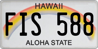 HI license plate FIS588