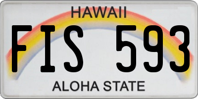 HI license plate FIS593