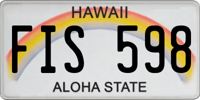 HI license plate FIS598