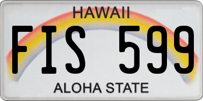 HI license plate FIS599