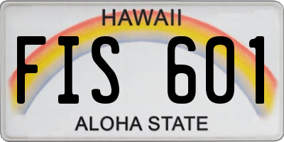 HI license plate FIS601