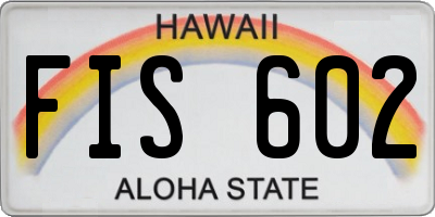 HI license plate FIS602