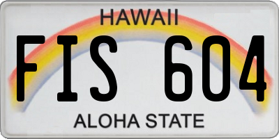 HI license plate FIS604