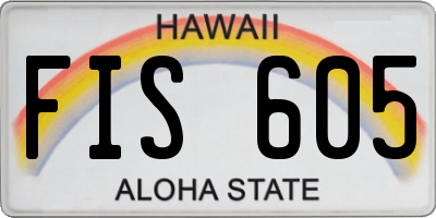 HI license plate FIS605