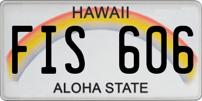 HI license plate FIS606