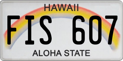 HI license plate FIS607