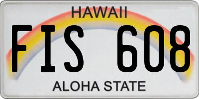 HI license plate FIS608