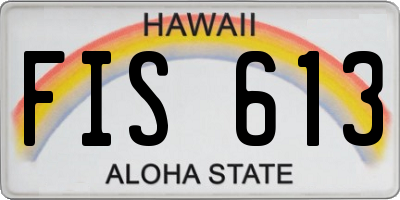 HI license plate FIS613
